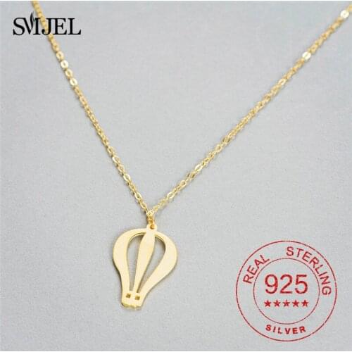 925 Sterling Silver Balloon Necklaces for Women Romantic Chain Gold Necklace Statement Accessories Sterling-Silver-jewelry