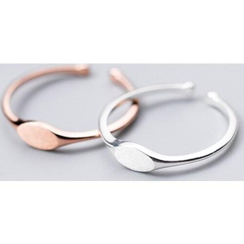 Simple 100% Real 925 Sterling Silver Rose Gold Color Finger Rings For Women Anillos Vintage Jewelry Retro Round Knuckle Ring
