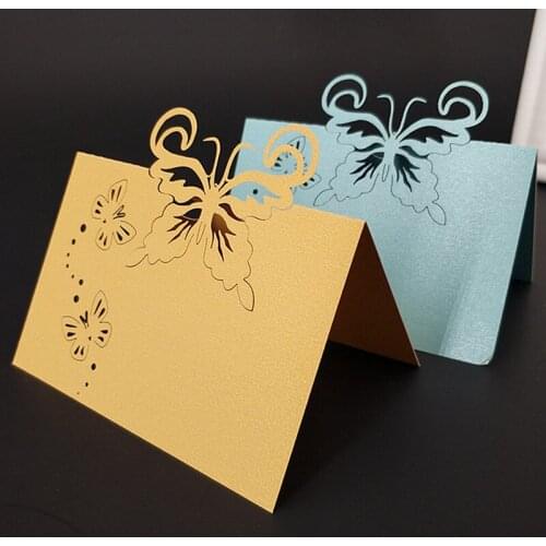 100pcs/Lot Butterfly Place Cards for Weddings Party Event Dinner Buffet Table Setting Name Placecards Laser Cut Table Card 7Z