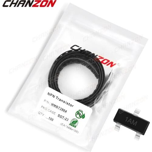 100Pcs MMBT3904 SOT-23 SMD NPN Transistor Bipolar Junction BJT Triode Tube Fets 200mA 40V Mark 1AM DIY Integrated Circuits