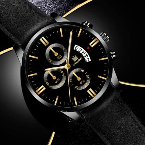 2020 Hot Luxury Leather Band Quartz Wristwatch Hot Sale Date Watches for Male Relogio Masculino Fashion Military Sport Watch Men