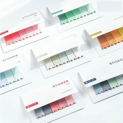 24packs/lot Cute Color story sticky note kawaii Gradient color row memo pad note paper multifunctional Paging tab label bookmark