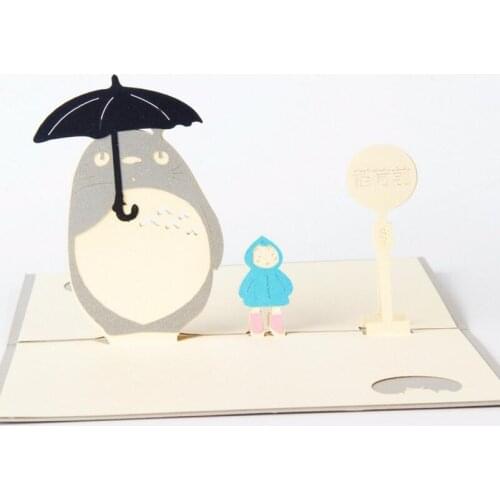 3pcs/lot 3D Hollow Birthday Blessing Postcard Handmade Pop Up Greeting Cards Paper Crafts Xmas Gifts