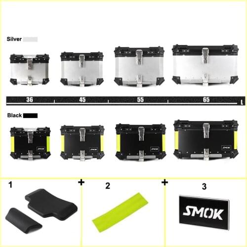 28-80L Motorcycle Top Rear Luggage Tool Box Helmet Case Travel Storage Trunk Tail Carrier Key Lock Aluminum Universal Waterproof