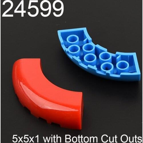 4PCS 24599 Round Corner 5x5x1 with Bottom Cut Outs [No Studs] Building block accessories parts MOC DIY Education Toys Brick