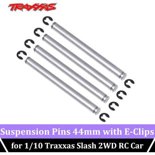 RC 4PCS Suspension Pins 44mm with E-Clips 2640 Replacements Parts for 1/10 Traxxas Slash 2WD Rustler Stampede Bandit HobbyPark