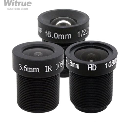 5pcs 1080P M12 LENS 2.8/3.6/6mm Lenses 2MP Aperture F2.0 1/3" Image Formate for Video Surveillance IP Camera