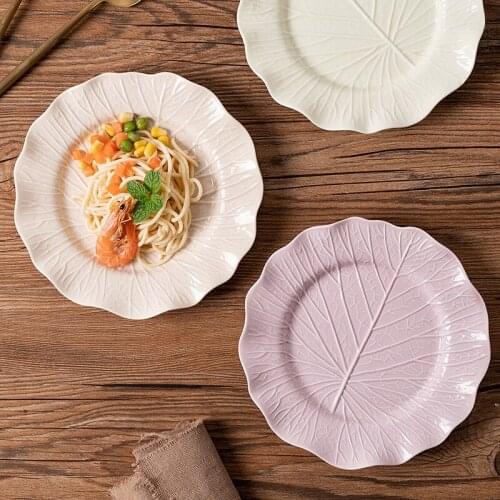 8inch European Style Pasta Salad Plates Ceramic Cream White Dish Dessert Steak Tablewares Dinnerwares