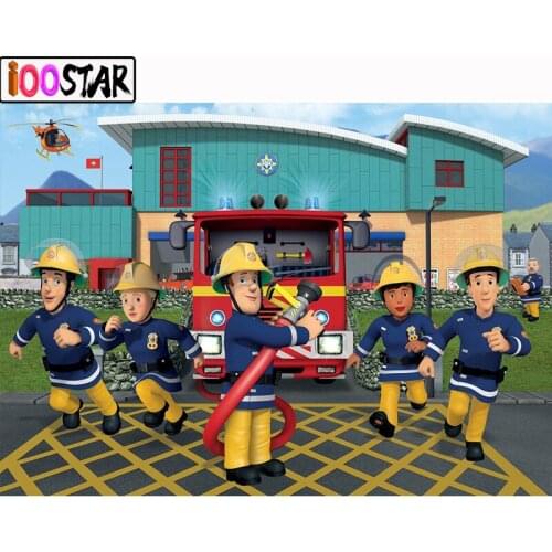 Diy 5d Diamond Painting Cartoon Fire Brigade Full Square Round Diamond Embroidery Mosaic Cross Stitch Home decor Gift