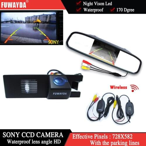 FUWAYDA HD SONY CCD Car RearView Reverse Backup Color Camera+4.3 inch mirror monito for Vauxhall OPEL Astra Corsa Meriva Vectra