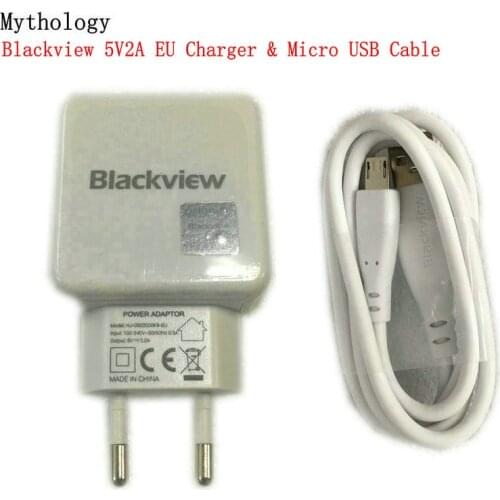 For Original Blackview BV5500 Plus BV5500 Pro 5V2A EU Plug Travel Charger Connector Micro USB Cable for A7 Pro A20 Plus