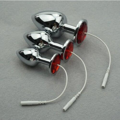 Electrical Stimulation Climax Massage Electric Shock Accessories Vaginal Plug Metal Butt Anal Faloimitator For Women Sex Toys O4