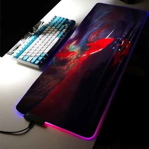 RGB LED Light Gaming Accessories Chinese style animation Bigfish Begonia MousePad Large Keyboard Non-Slip Game Desk Mat for LOL