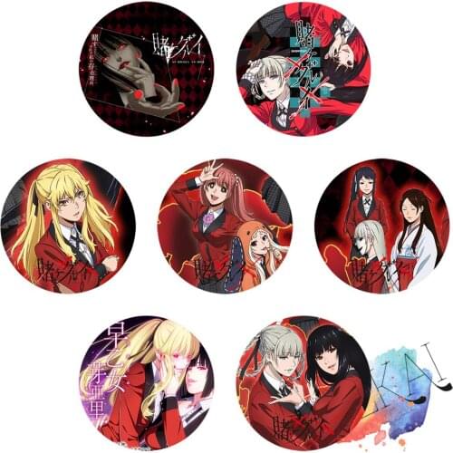 Kakegurui Anime Badge Yumeko Jabami Sayaka Kirari Mary Saotome Metal Badge Brooch Pins