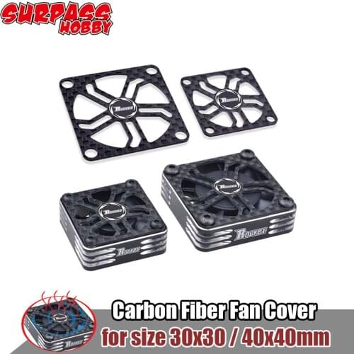 Surpass Hobby Carbon Fiber Fan Cover 30x30mm 40x40mm with Screws for 1/8 1/10 RC Car ESC Motor Heatsink Upgrade parts