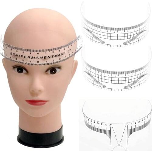 1PC Reusable Semi Permanent Eyebrow Ruler Eye Brow Measure Tool Eyebrow Guide Ruler Microblading Calliper Stencil Makeup Tools
