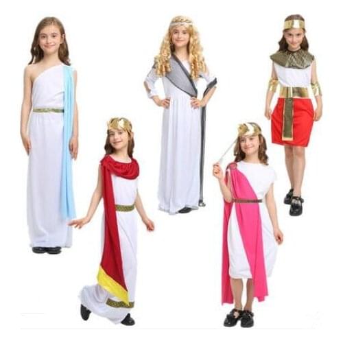 Boy Girl Christmas Clothes Prince Princess Ancient Roman Clothing Halloween Arab Cosplay Masquerade Costumes Kids Aladdin Dress