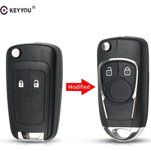 KEYYOU 2 Buttons Modified Flip Folding Remote car Key Shell Keyless Case For Chevrolet Epica Lova Cruze For Buick HU100 Blade