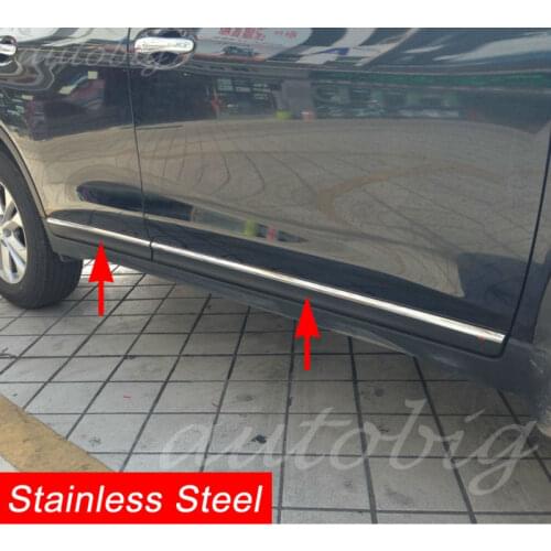 Stainless Steel Door Body Side Molding Strip Trim Cover FOR Nissan X-Trail Rogue T32 2014 2015 2016 Styling Accessories Parts