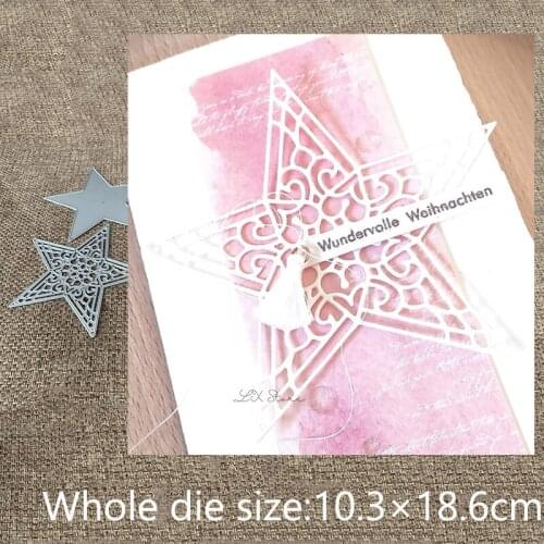 New Design Craft Metal stencil mold Cutting Dies 2pcs lace star decoration scrapbook die cuts Album Paper Card Craft Embossing