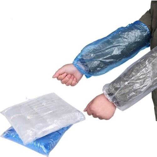 100PCS/Lot Disposable Arm Sleeves Covers, Plastic Clear Arm Sleeves Protector Waterproof Oilproof for Painting, Repair, Cleaning