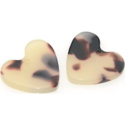 20 pcs 155MM Heart Shape DIY Earrings Pendants Pendulum Ornaments Acetic Acid Fresh Powder For Jewelry Making Accessories