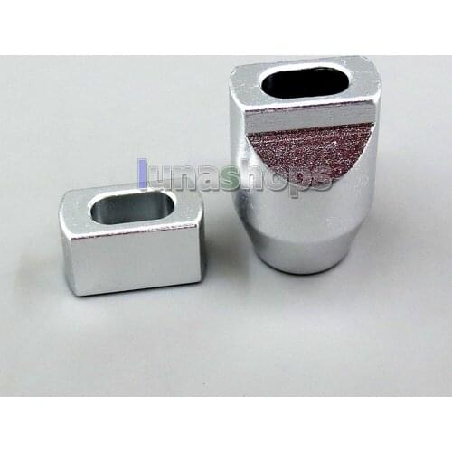 LN006277 Full Metal Headphone Audio Y Splitter Adapter For Pure Silver Flat DIY Custom Cable Dia:3mm*6mm/2.8mm*5.8mm