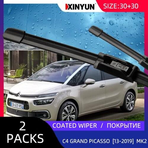 Coated wiper Front Wiper Blades For Citroen - C4 Grand Picasso II [2013-2019] MK2 Windshield Windscreen 30"30"
