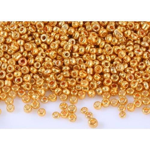 2mm Metalic Glass Beads 11/0 Glossy Czech Round Spacer Glass Bugle Seedbead For Jewelry Making Necklace Bracelet Diy Accessories