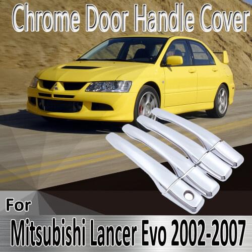 For Mitsubishi Lancer Evo VII VIII IX 7 8 9 2002-2007 Styling Stickers Decoration Chrome Door Handle Cover Refit Car Accessories
