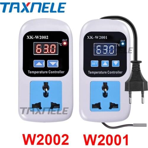 W2001 AC 110-220V Digital socket Thermostat Regulator Temperature Controller Microcomputer Socket Outlet -50~110C NTC Sensor