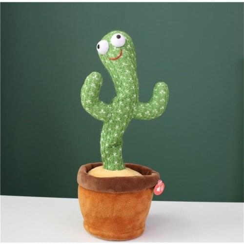 Funny Electric Dancing Plant Cactus Plush Stuffed Toy with 3 Songs in English for Kids Children Gifts Home Office Decoration