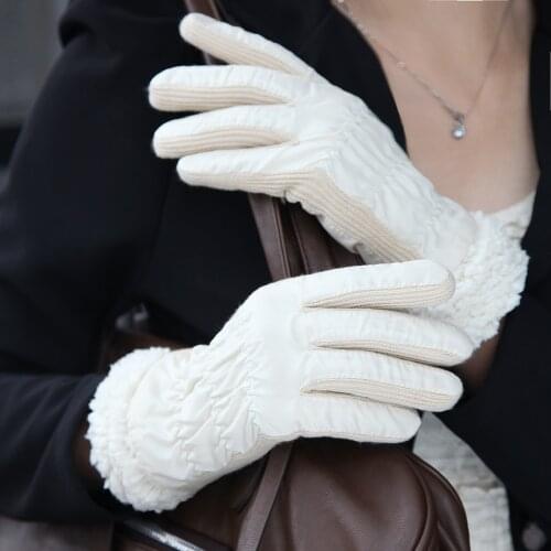 Womens Winter Gloves Thermal Fashion Thicken Autumn Winter Medium And Long Section Coldproof Gloves W-74