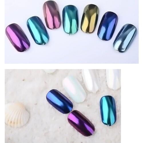 1 Box Of Nail Art Symphony Mermaid Shell Powder Colorful Light Therapy Manicure Supplies Flash DIY Nail Art Decoration