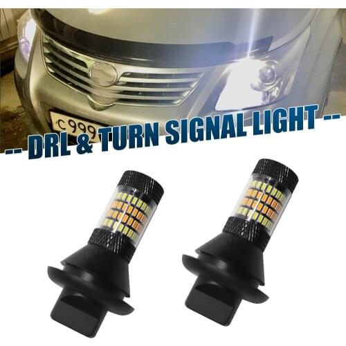 2Pcs Turn Signal Light DRL Daytime Running Lamp External Lights Car Styling 96SMD 3014 LED 1156/BA15S/P21W BAU15S/PY21W 7440/T20