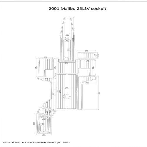 2001 Malibu 25LSV Cockpit Pad Boat EVA Teak Decking 1/4" 6mm