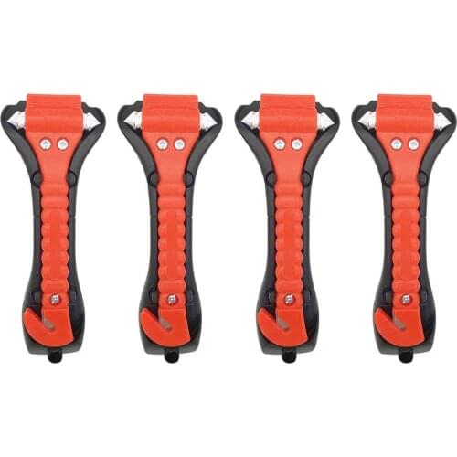 4pcs 2 in 1 Car Safety Hammer Life Saving Escape Emergency Hammer Seat Belt Cutter Window Glass Breaker Window Car Rescue