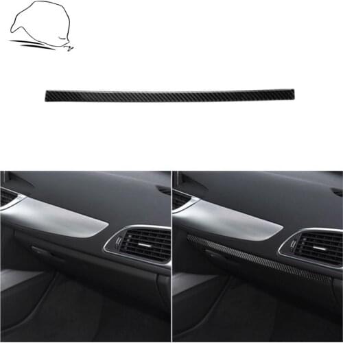For Audi A6 S6 C7 A7 S7 4G8 Accessories Carbon Fiber Interior Copilot Decorative Strip Storage Trim Sticker Dashboard Panel
