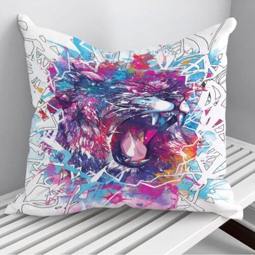 Angry lion Throw Pillows Cushion Cover On Sofa Home Decor 45*45cm 40*40cm Gift Pillowcase Cojines Dropshipping
