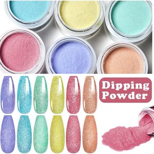 Glitter Dipping Nail Powder Matte Effect Glitter Pigment Sugar Color Powder Natural Dry Chrome For Gel Nail Art Decoration 10g