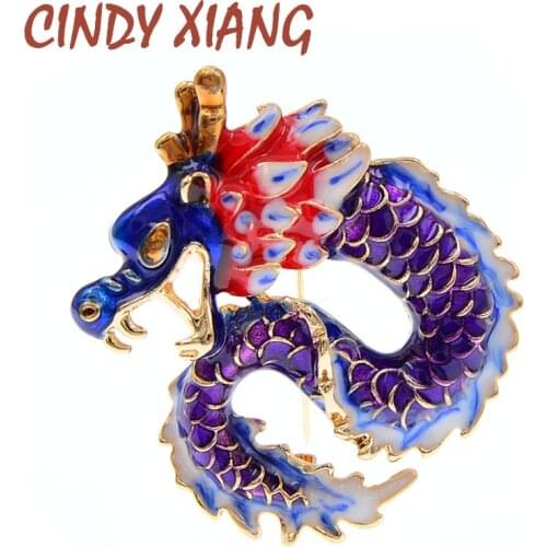 CINDY XIANG Enamel Dragon Brooch Unisex Women And Men Brooch Pin Winter Desgin 2020 Year Jewelry