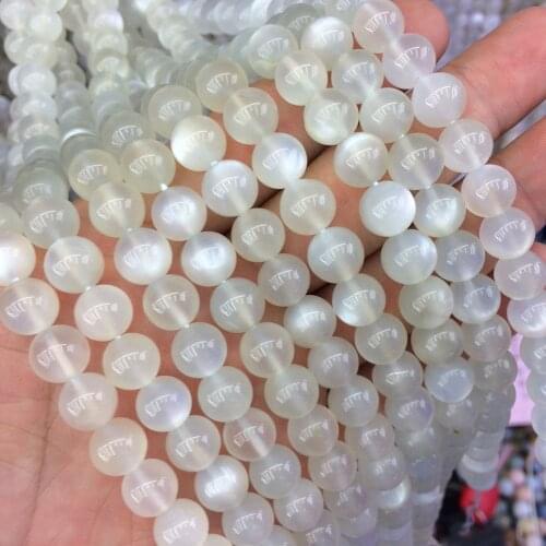 Natural white moonstone beads natural gemstone beads DIY loose beads for jewely making strand 15" wholesale