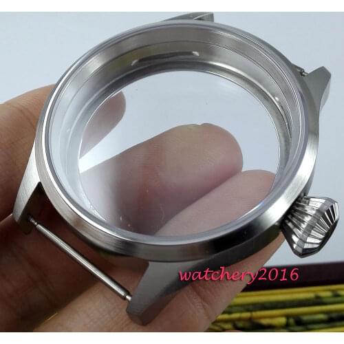 43mm sapphire glass stainless steel case fit eta 6497 6498 ST 3600 movement watch case