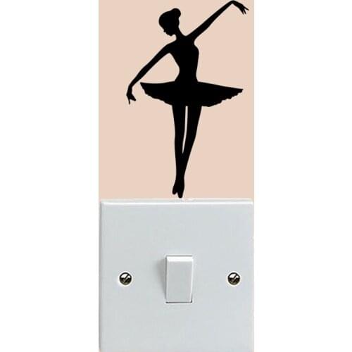 Ballet Girl Home Decor Vinyl Wall Sticker Switch Decal Accessories 6SS0160