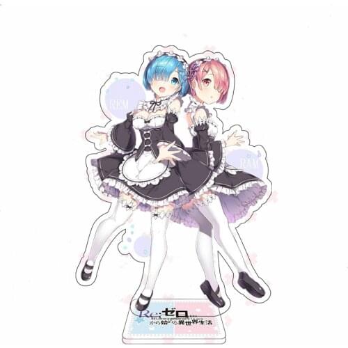 15CM RE:ZERO Anime Figure Acrylic Stand Model Toy Emilia Ram Rem Action Figures Decoration Cosplay DIY Anime Lover Birthday Gift