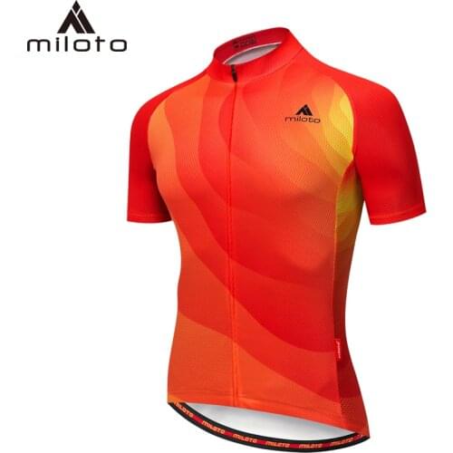 MILOTO Men Short Sleeve Cycling Jerseys Mtb Downhill Wear Road Cycle Bike Only Shirt Cycling Clothing Maillot Ciclismo Shirt