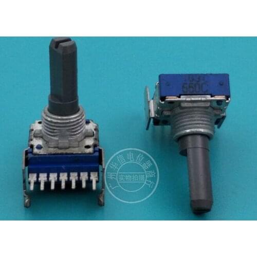 1pcs ALPS 142 horizontal double potentiometer B100K C10K 7 long feet, counter shaft length 20MMF