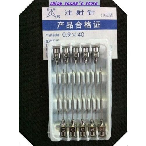 10Pcs/Lot 0.9x40mm Stainless Steel Syringe Needle Dispensing Needles Brand New