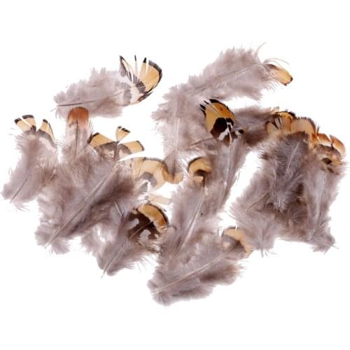 10Pcs Artificial Feathers Fly Tying Materials Fly Fishing Tails Wings, Brown