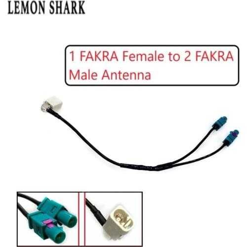LEMONSHARK One 1 Fakra Female Head to Two 2 Fakra Male Head Conversion Cable Radio Antenna interface Adapter Connector Universal